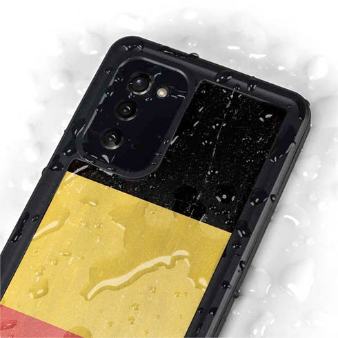 Belgium Flag Distressed Galaxy Note20 5G Waterproof Case